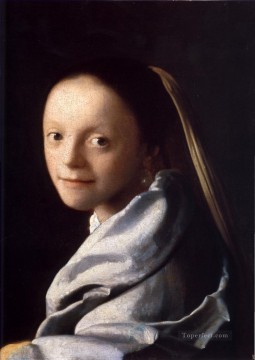  study Oil Painting - Study of a Young Woman Baroque Johannes Vermeer